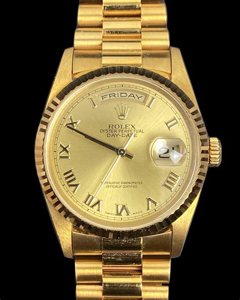 18ct gold rolex oyster perpetual day date|rolex day date retail price.